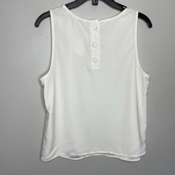 J.CREW Top Women Small Sleeveless Button-Back Shell NEW Ivory BY429 - Picture 6 of 13